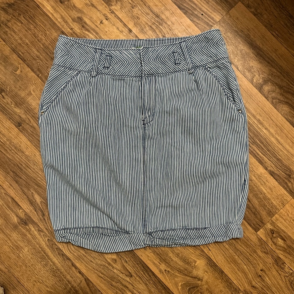 ETT taia Striped Blue and White Women's Denim Skirt